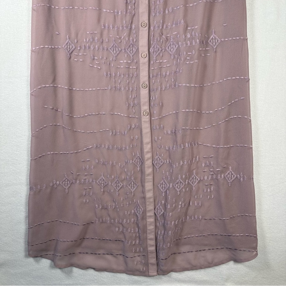 Soft Surroundings Georgette Maxi Dress Mauve Women’s Size Small Embroidered - Picture 4 of 12